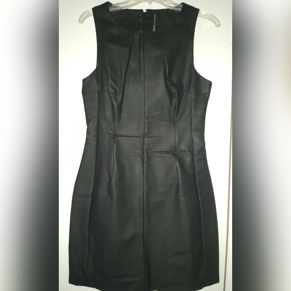 Black vegan leather dress